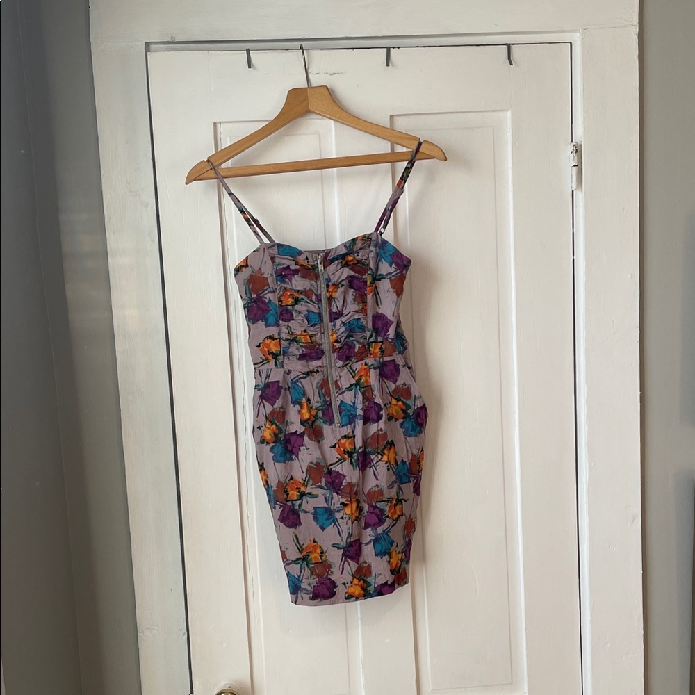 Colorful Floral Mini Dress with Spaghetti Straps